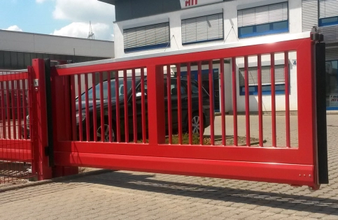LEGI-Schiebetor NIRO Typ-M, Feuerrot
