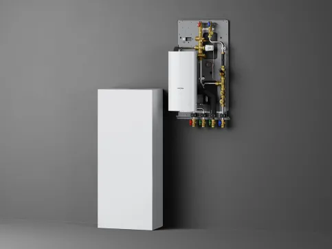 Mit Wohnungsstationen bietet Stiebel Eltron technische und komfortable Lösungen, umweltfreundliche Wärmepumpen im Geschosswohnungsbau einzusetzen. Die WS-GTA Duo besitzt einen integrierten Durchlauferhitzer für die elektrische Warmwasser-Nacherwärmung – und ermöglicht so niedrige Systemtemperaturen bei hohem Warmwasserkomfort.