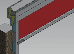 Modell BS-ZIP-MQ2 mit punktuellem Schwingungsprofil (in der Abbildung blau eingefärbt!)