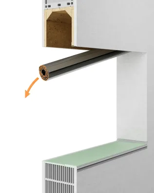 Alten Rollladen aus Kasten entfernen.