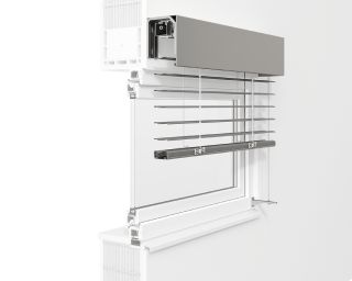 Fassadenraffstore [Vorbau-Raffstore] - Seilgeführtes System