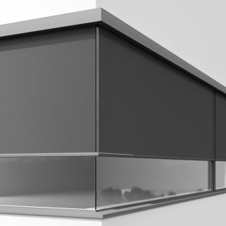 Vorbautextilscreen - zipSCREEN.2 Ganzglasecke 90°