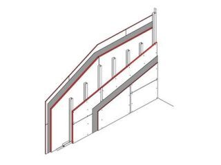 Einfachständerwand, 1 x 20 + 12,5 mm DANO® Massiv 