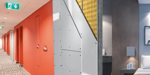 DANO® Stabil für Konstruktionen mit Brandschutz bis F180-A und Schallschutz bis RW=71 dB.