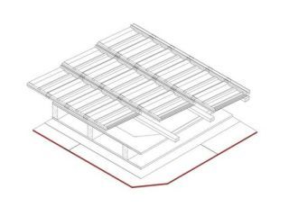 Gipsplattenbekeidung für Sparrendächer, 1 x 9.5 mm DANO® Bau A/GKB, Ausführung mit Holzwerkstoffplatte ≥ 600 kg/m³, d ≥ 16 mm