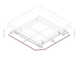 Ertüchtigung für Decke der Bauart III (z.B. Stahl- oder Spannbeton), 1 x 12.5 mm DANO® Feuer, Ausführung mit Unterkonstruktion aus Holzlattung 60/40 + 50/30 mm