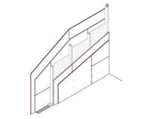 Einfachständerwand tragend, 1 x 15, (1 x 18) mm DANO® Platten + 22 mm Holzwerkstoffplatte