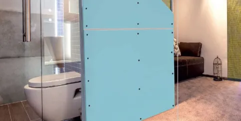 Imprägnierte DANO® Gipsplatten haben sich als wirtschaftliche Beplankung in Feuchträumen etabliert.
