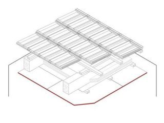 Gipsplattenbekeidung für Sparrendächer, 1 x 15 mm DANO® Feuer, Ausführung mit Unterkonstruktion aus Holzlattung 50/30 mm / mit CD Metall-Unterkonstruktion