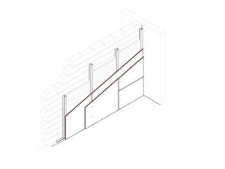 Vorsatzschale zur Schallertüchtigung, 2 x 12,5 mm DANO® Platten, einseitig beplankt, vor Massivwand