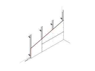 Vorsatzschale direkt befestigt, am tragenden Bauteil, 1 x 25 mm DANO® Massiv Leicht, einseitig beplankt