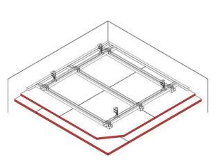 Abgehängte Unterdecke, 2 x 12.5 mm DANO® Feuer, Ausführung mit CD Metall-Unterkonstruktion /Ausführung mit Unterkonstruktion aus Holzlattung
