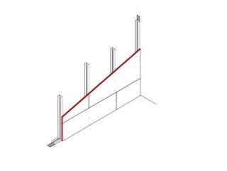 Vorsatzschale freistehend, 1 x 25 mm DANO® Massiv Leicht, einseitig beplankt