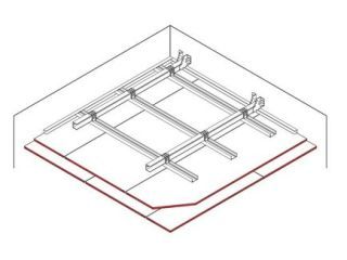 Freitragende Unterdecke, 15 + 18 mm DANO® Feuer, Ausführung mit Metall-Unterkonstruktion