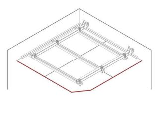 Freitragende Unterdecke, 1 x 12.5 mm DANO® Platten, Ausführung mit Metall-Unterkonstruktion