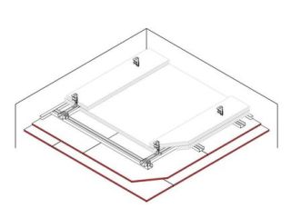 Abgehängte Unterdecke, 2 x 12.5 mm DANO® Feuer, Ausführung mit CD Metall-Unterkonstruktion