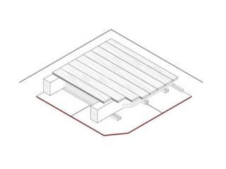 Gipsplatten-Unterdecke für Holzbalkendecke, 1 x 25 mm DANO® Massiv, Ausführung mit CD Metall-Unterkonstruktion