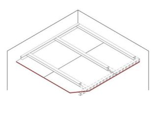 Freitragende Unterdecken, 1 x 12.5 mm DANO® Platten, Ausführung mit Metall-Unterkonstruktion