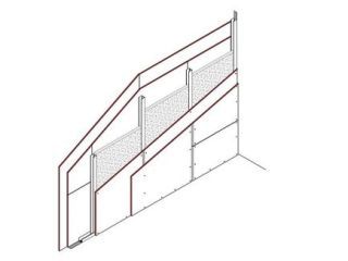 Einfachständerwand, 2 x 18 mm DANO® Feuer, Mineralwolleinlage 40 kg/m³