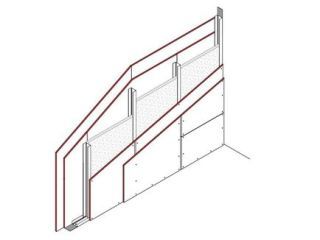 Einfachständerwand, 2 x 15 mm DANO® Feuer, Mineralwolleinlage 40 kg/m³