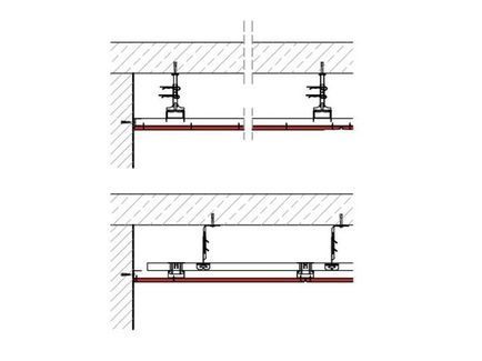 Ertüchtigung für Decke der Bauart III (z.B. Stahl- oder Spannbeton), 1 x 12.5 mm DANO® Feuer, Ausführung mit CD Metall-Unterkonstruktion / Ausführung mit Unterkonstruktion aus Holzlattung Ertüchtigung für Decke der Bauart III (z.B. Stahl- oder Spannbeton), 1 x 12.5 mm DANO® Feuer, Ausführung mit CD Metall-Unterkonstruktion / Ausführung mit Unterkonstruktion aus Holzlattung