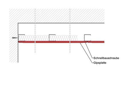 Vorsatzschale freistehend, 1 x 12,5 mm DANO® Bau A/GKB einseitig beplankt, CW50/50/06 mm, Mineralwolleinlage d = 40 mm