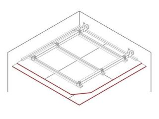 Freitragende Unterdecke, 2 x 12.5 mm DANO® Platten, Ausführung mit Metall-Unterkonstruktion