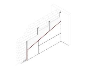Vorsatzschale zur Schallertüchtigung, 1 x 12,5 mm DANO® Platten, einseitig beplankt, vor Massivwand