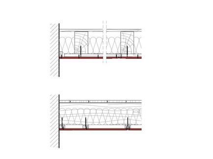 Gipsplatten-Unterdecke für Holzbalkendecke, 1 x 12.5 mm DANO® Feuer, Ausführung mit Unterkonstruktion aus Holzlattung