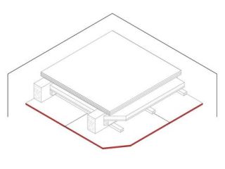 Gipsplatten-Unterdecke für Holzbalkendecke, 1 x 12.5 mm DANO® Feuer, Ausführung mit Unterkonstruktion aus Holzlattung