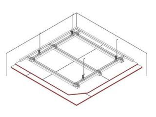 Abgehängte Unterdecke, 2 x 12.5 mm DANO® Platten, Ausführung mit CD Metall-Unterkonstruktion