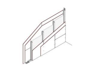 Doppelständerwand, UK mit DANO Schall-Fix druck- und zugfest verbunden, 2 x 15 + 12,5 mm DANO® Platten