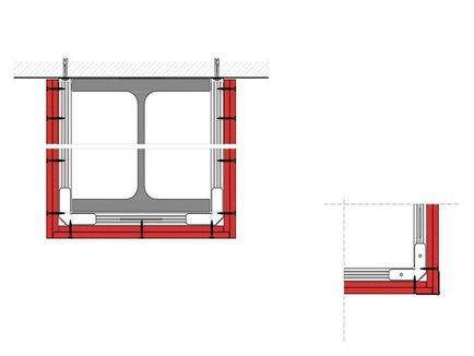 Bekleidung von Stahlträgern (Am/V ≤ 300 m-1), 2 x 12.5 mm DANO® Feuer DF/GKF