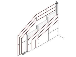 Doppelständerwand, UK mit DANO Schall-Fix druck- und zugfest verbunden, 3 x 12.5 mm DANO® Platten