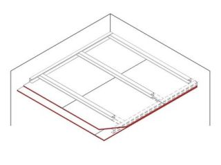 Freitragende Unterdecke, 2 x 12.5 mm DANO® Platte, Ausführung mit Metall-Unterkonstruktion