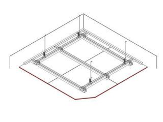 Abgehängte Unterdecke , 1 x 12.5 mm DANO® Platten, Ausführung mit CD Metall-Unterkonstruktion