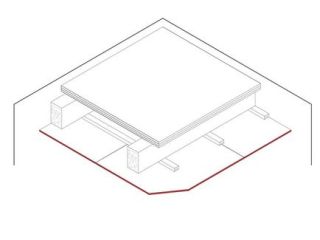 Gipsplatten-Unterdecke für Holzbalkendecke, 1 x 15 mm DANO® Feuer, Ausführung mit Unterkonstruktion aus Holzlattung