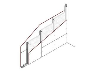 Doppelständerwand, Ständerwerk druck- und zugfest mit DANO Schall-Fix verbunden, 1 x 15 mm DANO® Feuer