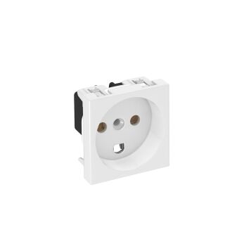 Steckdose dänische Ausführung 250V, 10/16A, PC, reinweiß, 9010