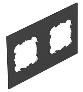 Abdeckplatte 2xEK für T12L 142x88mm, PVC, graphitschwarz, 9011