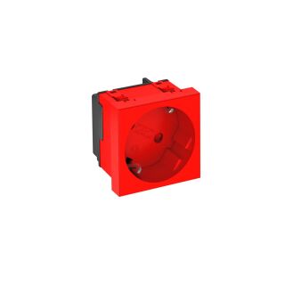 Steckdose 33°, 1-fach Schutzkontakt 250V, 10/16A, PC, signalrot, 3001