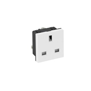 Steckdose 0°, 1-fach British Standard 250V, 13A, PC, reinweiß, 9010
