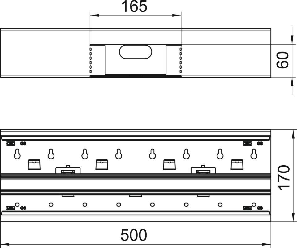 Geräteeinbaukanal Rapid 80 asymmetrisch, Formteil