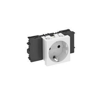 Steckdose 0°, 1-fach Schutzkontakt, Connect 45 250V, 10/16A, PC, reinweiß, 9010