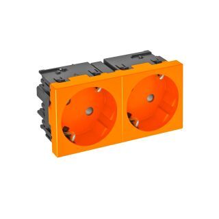 Steckdose 33°, 2-fach Schutzkontakt, Connect 45 250V, 10/16A, PC, reinorange, 2004