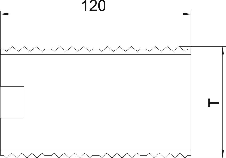 Kupplung universal, für Kanaltiefe 70 70x120x0,5, A2, 1.4301