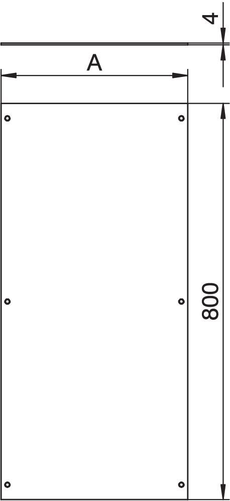 Montagedeckel blind, rastend 800x200x4, St, FS