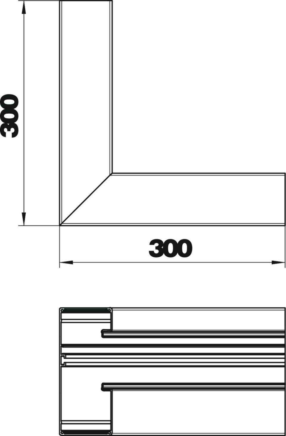 Geräteeinbaukanal Rapid 80 asymmetrisch, Formteil