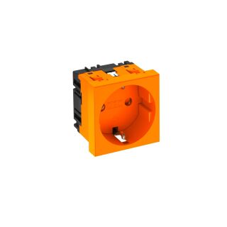 Steckdose 0°, 1-fach Schutzkontakt 250V, 10/16A, PC, reinorange, 2004
