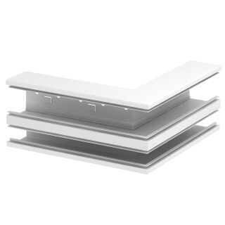 Außeneck asymmetrisch 90x170x300, St, reinweiß, 9010